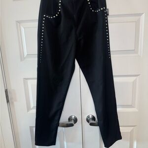 Love Moschino Black Pants with Silver Studs